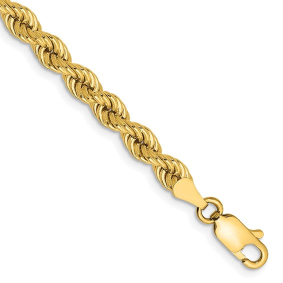 14k Yellow Gold 4mm Rope Bracelet Anklet Choker Necklace Pendant Chain