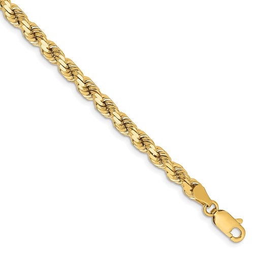 14k Yellow Gold 4.25mm Diamond Cut Rope Bracelet Anklet Choker Necklace Pendant Chain