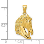 Charger l&#39;image dans la galerie, 14k Yellow Gold Horse Pony Head Open Back Pendant Charm
