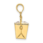 Afbeelding in Gallery-weergave laden, 14k Yellow Gold Enamel Chinese Food Take Out Box 3D Pendant Charm
