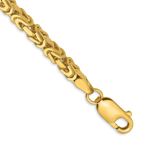 14K Yellow Gold 3.25mm Byzantine Bracelet Anklet Choker Necklace Pendant Chain