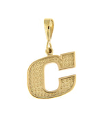 画像をギャラリービューアに読み込む, 14K Yellow Gold Uppercase Initial Letter C Block Alphabet Pendant Charm
