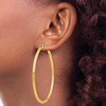 Indlæs billede til gallerivisning 10K Yellow Gold 65mm x 3mm Classic Round Hoop Earrings
