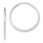Afbeelding in Gallery-weergave laden, 14K White Gold 30mmx1.35mm Square Tube Round Hoop Earrings
