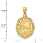 Lataa kuva Galleria-katseluun, 14k Yellow Gold Virgo Zodiac Horoscope Oval Pendant Charm - [cklinternational]
