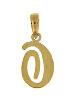 Charger l&#39;image dans la galerie, 14K Yellow Gold Script Initial Letter O Cursive Alphabet Pendant Charm

