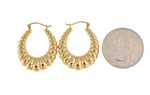 Load image into Gallery viewer, 14K Yellow Gold Shrimp Scalloped Twisted Hoop Earrings
