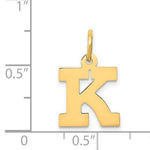 Carregar imagem no visualizador da galeria, 14K Yellow Gold Uppercase Initial Letter K Block Alphabet Pendant Charm

