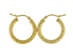 Загрузить изображение в средство просмотра галереи, 14K Yellow Gold Diamond Cut Classic Round Hoop Earrings 19mm x 3mm
