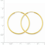 Ladda upp bild till gallerivisning, 14K Yellow Gold 30mm x 1.5mm Endless Round Hoop Earrings
