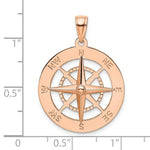 Charger l&#39;image dans la galerie, 14k Rose Gold Nautical Compass Medallion Pendant Charm
