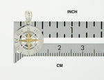 Cargar imagen en el visor de la galería, Sterling Silver and 14k Yellow Gold Nautical Compass Medallion Small Pendant Charm
