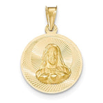 Carica l&#39;immagine nel visualizzatore di Gallery, 14k Yellow Gold Sacred Heart of Jesus Round Pendant Charm
