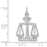 Φόρτωση εικόνας στο εργαλείο προβολής Συλλογής, 14k White Gold Scales of Justice Open Back Pendant Charm
