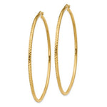 画像をギャラリービューアに読み込む, 14k Yellow Gold Diamond Cut Round Hoop Earrings 60mm x 2mm
