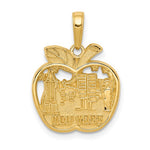 Kép betöltése a galériamegjelenítőbe: 10k Yellow Gold New York Skyline Apple Pendant Charm
