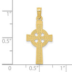 Cargar imagen en el visor de la galería, 10k Yellow Gold Celtic Cross God Is Love Reversible Pendant Charm
