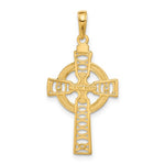 Kép betöltése a galériamegjelenítőbe: 10k Yellow Gold Celtic Cross Eternity Circle Pendant Charm
