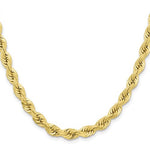 Cargar imagen en el visor de la galería, 10k Yellow Gold 6.5mm Diamond Cut Rope Bracelet Anklet Choker Necklace Pendant Chain
