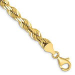 Indlæs billede til gallerivisning 10k Yellow Gold 6.5mm Diamond Cut Rope Bracelet Anklet Choker Necklace Pendant Chain
