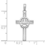 Afbeelding in Gallery-weergave laden, 10k White Gold Claddagh Cross Pendant Charm
