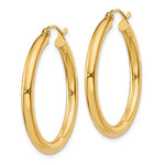Carica l&#39;immagine nel visualizzatore di Gallery, 10K Yellow Gold 30mm x 3mm Classic Round Hoop Earrings
