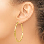 Kép betöltése a galériamegjelenítőbe: 10K Yellow Gold 50mm x 3mm Classic Round Hoop Earrings
