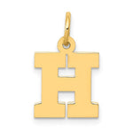 Charger l&#39;image dans la galerie, 14K Yellow Gold Uppercase Initial Letter H Block Alphabet Pendant Charm
