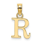 Indlæs billede til gallerivisning 14K Yellow Gold Uppercase Initial Letter R Block Alphabet Pendant Charm

