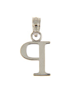 Afbeelding in Gallery-weergave laden, 14K White Gold Uppercase Initial Letter P Block Alphabet Pendant Charm
