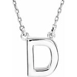 Afbeelding in Gallery-weergave laden, 14k Yellow Rose White Gold Block D Uppercase Letter Initial Alphabet Necklace

