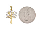 Carregar imagem no visualizador da galeria, 14k Yellow Gold and Rhodium Tree of Life Pendant Charm
