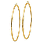 Загрузить изображение в средство просмотра галереи, 14K Yellow Gold Extra Large Diamond Cut Classic Round Hoop Earrings 87mm x 3mm
