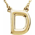 Afbeelding in Gallery-weergave laden, 14k Yellow Rose White Gold Block D Uppercase Letter Initial Alphabet Necklace
