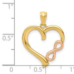 Загрузить изображение в средство просмотра галереи, 14k Gold Two Tone Heart Infinity Open Back Pendant Charm
