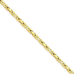 14K Yellow Gold 2mm Byzantine Bracelet Anklet Choker Necklace Pendant Chain