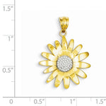 Lade das Bild in den Galerie-Viewer, 14k Yellow Gold and Rhodium Sunflower Pendant Charm
