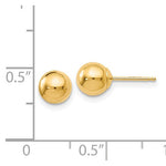 Carica l&#39;immagine nel visualizzatore di Gallery, 14k Yellow Gold 6mm Polished Ball Post Push Back Stud Earrings
