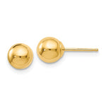 Carica l&#39;immagine nel visualizzatore di Gallery, 14k Yellow Gold 6mm Polished Ball Post Push Back Stud Earrings
