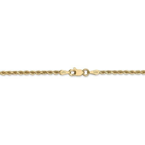 14k Yellow Gold 2mm Diamond Cut Rope Bracelet Anklet Choker Necklace Pendant Chain