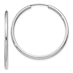Charger l&#39;image dans la galerie, 14K White Gold 34mm x 2mm Round Endless Hoop Earrings
