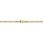 Carregar imagem no visualizador da galeria, 14K Yellow Gold 1.8mm Flat Figaro Bracelet Anklet Choker Necklace Pendant Chain
