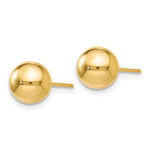 Lade das Bild in den Galerie-Viewer, 14k Yellow Gold 7mm Polished Ball Post Push Back Stud Earrings
