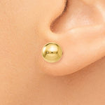 Lade das Bild in den Galerie-Viewer, 14k Yellow Gold 7mm Polished Ball Post Push Back Stud Earrings
