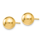 Indlæs billede til gallerivisning 14k Yellow Gold 8mm Polished Ball Post Push Back Stud Earrings
