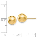 Carregar imagem no visualizador da galeria, 14k Yellow Gold 8mm Polished Ball Post Push Back Stud Earrings
