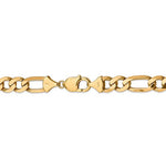 Indlæs billede til gallerivisning 14K Yellow Gold 10mm Flat Figaro Bracelet Anklet Choker Necklace Pendant Chain
