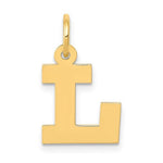 Ladda upp bild till gallerivisning, 14K Yellow Gold Uppercase Initial Letter L Block Alphabet Pendant Charm
