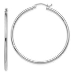 Charger l&#39;image dans la galerie, 14K White Gold 45mm x 2mm Classic Round Hoop Earrings
