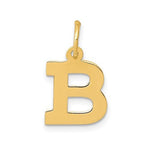 將圖片載入圖庫檢視器 14K Yellow Gold Uppercase Initial Letter B Block Alphabet Pendant Charm
